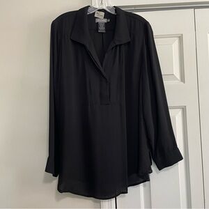 Maya Negri Black Sheer Blouse Long Sleeve Size XL/XXL